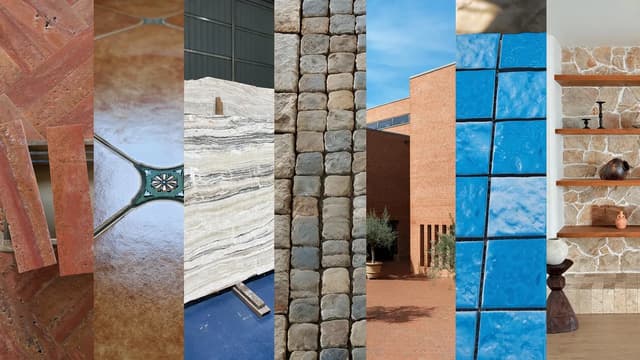 Collage of ceramic, porcelain, outdoor, facade, pool and decorative tile product categories supplied by Ceraglow