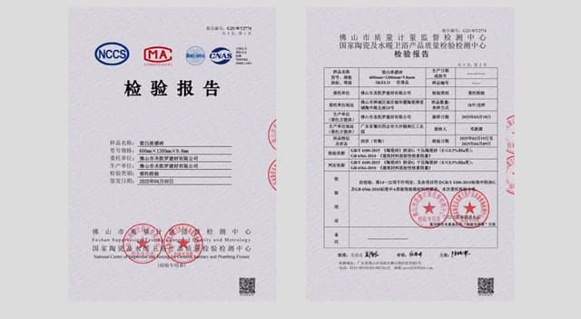 Ceramic tile quality test report for export documentation