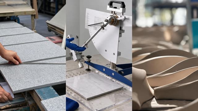 Ceramic tile quality control covering dimensional inspection, laboratory testing and production checks