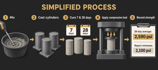 Simplified five-step manufactured stone veneer compressive strength test using concrete cylinders