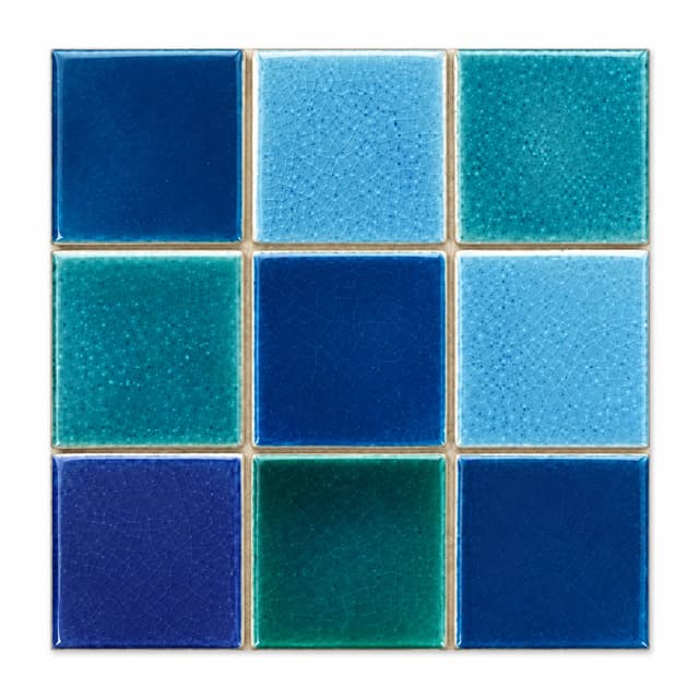 Ice Crack Series pool mosaic tile model 9802 / 9805 / 9806 / 9808 / 9809, 98 x 98 mm chips
