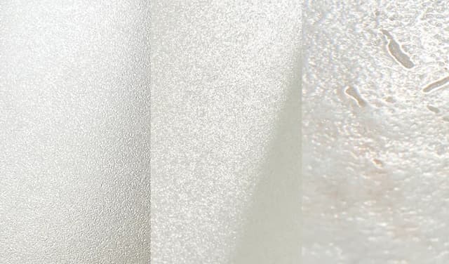 Close-up comparison of smooth and textured light tile surfaces