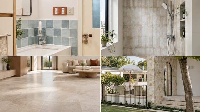 Tile selection examples for utility walls shower walls residential floors and exterior floors