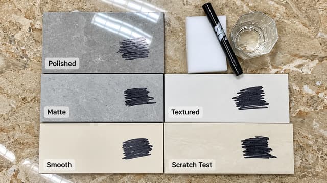 Cleaning comparison across matte and polished tile finishes