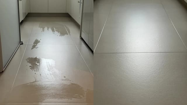 Matte and polished tile reflection under different lighting